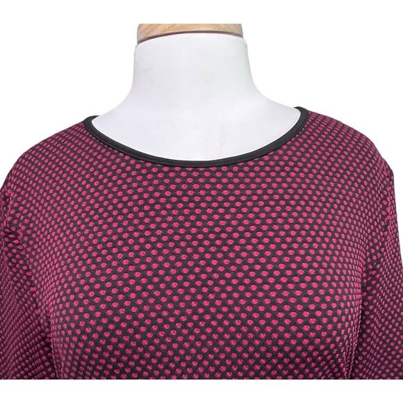 Danny & Nicole Womans Black Red Polka Dot Fit & Flair Knit Dress Size 18 Career - Picture 3 of 8